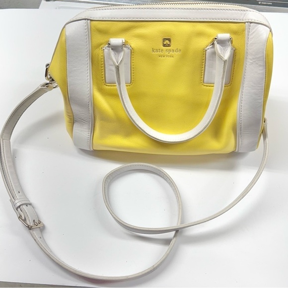 kate spade Handbags - Kate Spade Blake Hudson Street Leather Satchel Crossbody Bag Limonium Yellow
